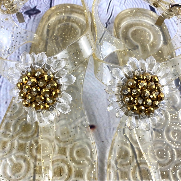 Coach sunflower gold and clear sandals size8 - Picture 5 of 7